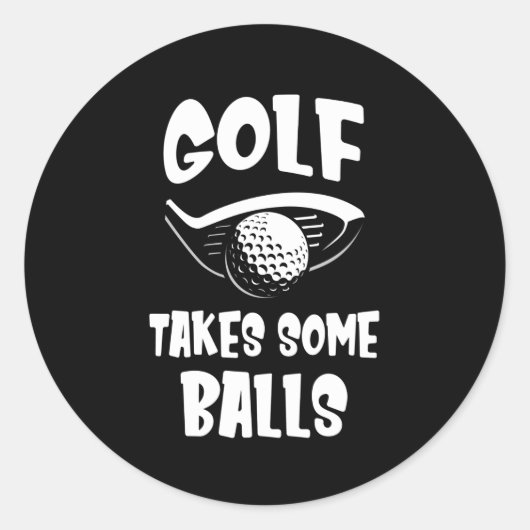 Funny Golfer Gezegde Ronde Sticker (Voorkant)