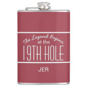 Funny Golfer Nineteenth Hole Monogrammed Initialen Heupfles (Voorkant)