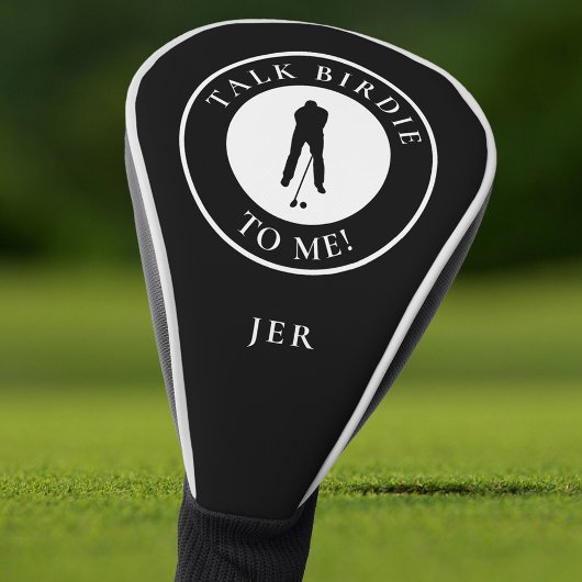 Funny Golfer Saying Custom Monogram Black Golfheadcover