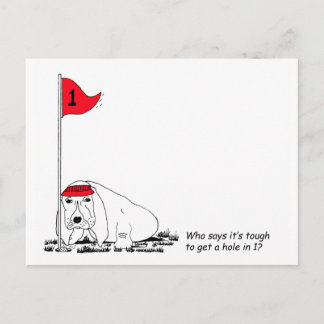 Funny Golfing Dog Briefkaart