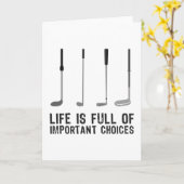 Funny Golfing Fan Important Choices Gift Kaart (Gele Bloem)