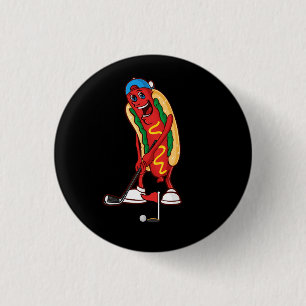 Funny Golfing Hot Dog Golf Schattige Golfer Meme S Ronde Button 3,2 Cm