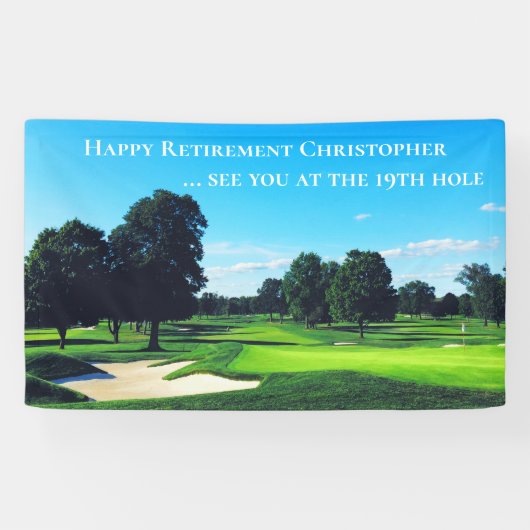 Funny Golfing Retirement Gefeliciteerd Spandoek (Horizontaal)
