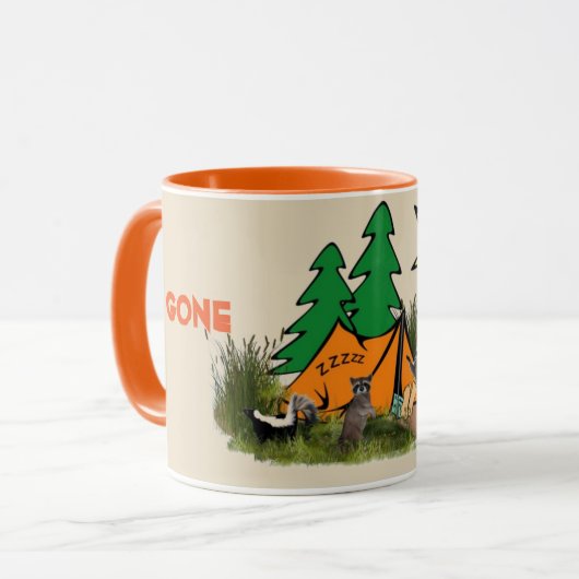 Funny Gone Camping Funny Mug Mok (Voorkant links)