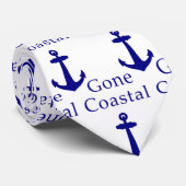 Funny Gone Coastal Nautical Blue Anchor Stropdas (Opgerold)