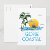 Funny Gone Coastal Nautical Sailing Sunset Briefkaart (Voorkant / Achterkant)