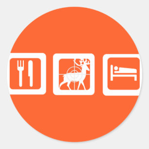 Funny Good Trip Eat Sleep Hunt Ronde Sticker