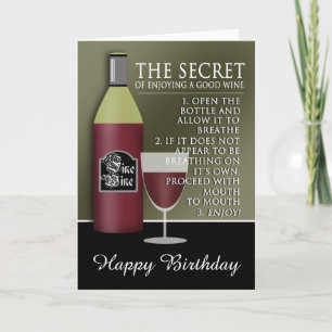 Funny Good Wine Birthday Kaart