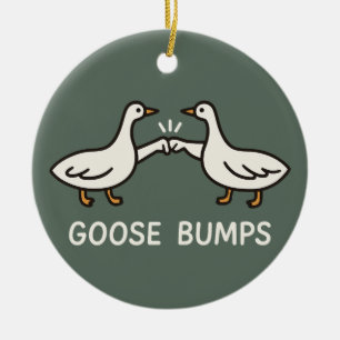 Funny Goose Bumps Cartoon eerste bobbelganzendie Keramisch Ornament