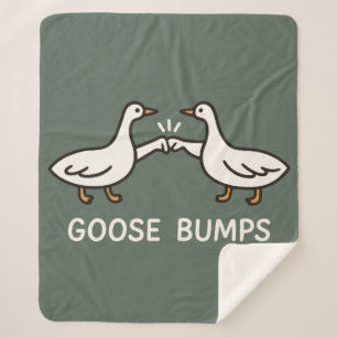 Funny Goose Bumps Cartoon   eerste bobbelganzendie Sherpa Deken