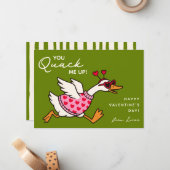 Funny Goose Kids Classroom Valentines Day Notitiekaartje (Voorkant / Achterkant in situ)