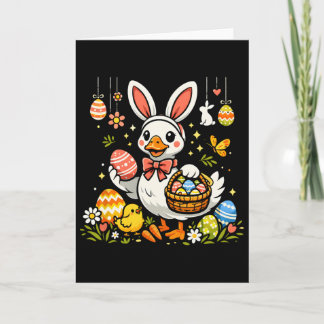 Funny Goose Outfit Easter Ears Geese Bunny Design  Kaart