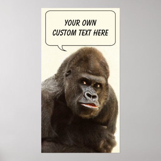 Funny Gorilla aangepast poster (Voorkant)