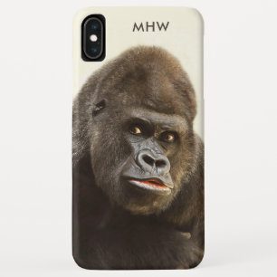Funny Gorilla aangepaste monogram-telefoongevallen iPhone XS Max Hoesje