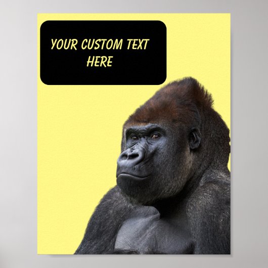 Funny Gorilla aangepaste tekst en foto poster (Voorkant)
