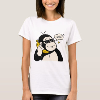 Funny Gorilla Banaan Telefoon Dames T-Shirt