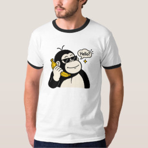 Funny Gorilla Banaan Telefoon T-Shirt