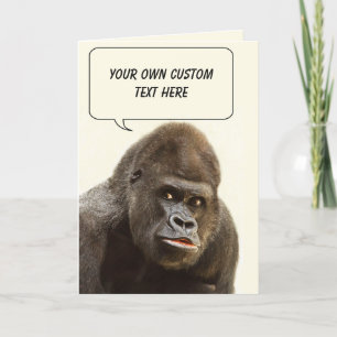 Funny Gorilla carte de voeux personnalisée