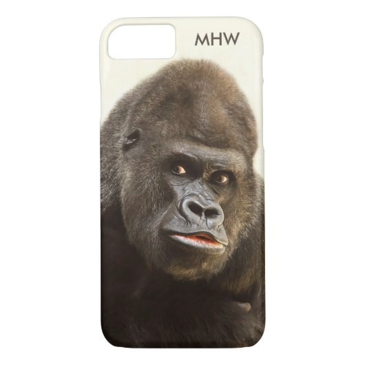 Funny Gorilla coques monogrammes personnalisés (Dos)