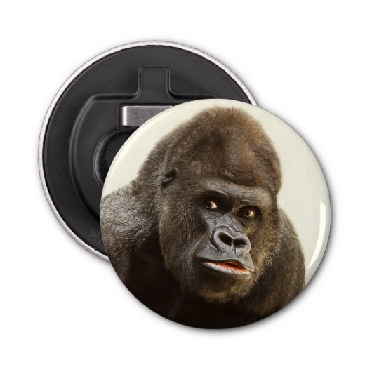 Funny Gorilla flesopener Button Flesopener (Voorkant)