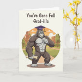 Funny Gorilla Graduation Card Kaart (Gele Bloem)