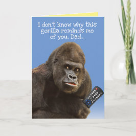 Funny Gorilla met afstandsbediening Vaderdag Kaart