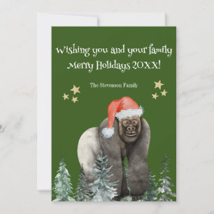 Funny Gorilla Père Noël Joyeux Noël Carte