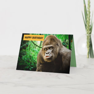 FUNNY GORILLA PHOTOGRAPHIE CARTE D'ANNIVERSAIRE