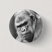 FUNNY GORILLA RONDE BUTTON 3,2 CM (Voorkant)