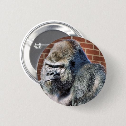 FUNNY GORILLA RONDE BUTTON 5,7 CM (Voorkant /achterkant)