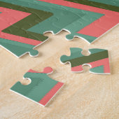 Funny Gorilla Rose Vert Chevron Puzzle (Côté)