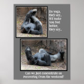 Funny Gorilla, te veel Weekend Party Poster (Voorkant)