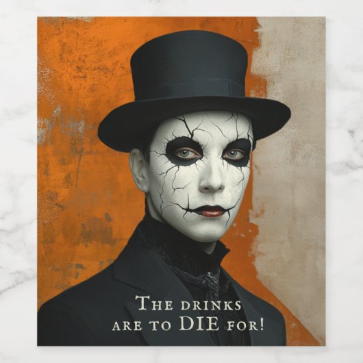 Funny Gothic Halloween Drinks to Die For Wijn Etiket (Enkel label)