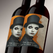 Funny Gothic Halloween Drinks to Die For Wijn Etiket