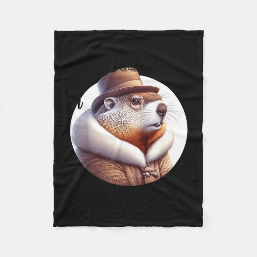 Funny Goundhog Graphic  Fleece Deken (Voorkant)