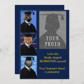 Funny Graduation Monkeys Party Faire-part (Devant / Derrière)