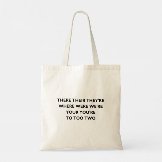 Funny Grammar Canvas tas (Achterkant)