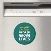 Funny Grammar Let's Eat Punctuation Save Lives Magneet (Insitu (Vaatwasser))