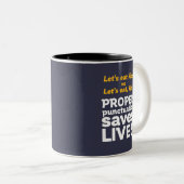 Funny Grammar Let's Eat Punctuation Save Lives Tweekleurige Koffiemok (Voorkant rechts)