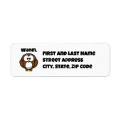 Funny Grammar Owl Cartoon for Writers & Word Nerds Etiket (Voorkant)