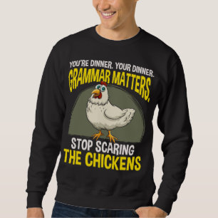 Funny Grammar Teacher Chicken Farming Humor Trui