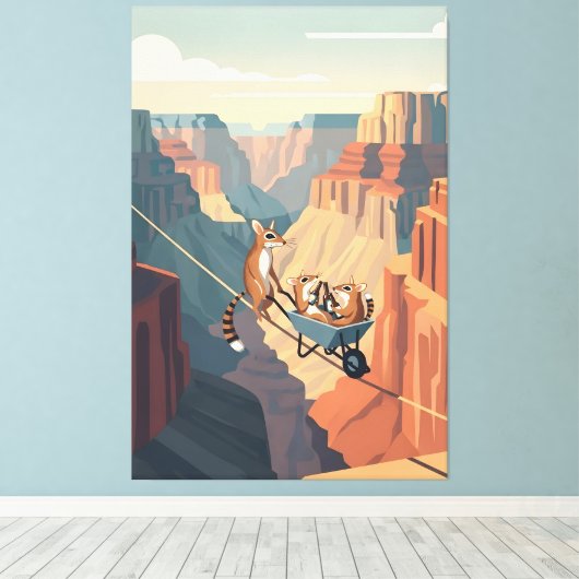 Funny Grand Canyon Canvas Afdruk (Insitu (Houten vloer))