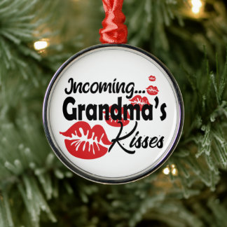 Funny Grandma Kisses Metalen Ornament