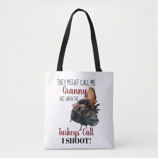 Funny Grandma Wild Turkey Hunting Canvas tas (Voorkant)