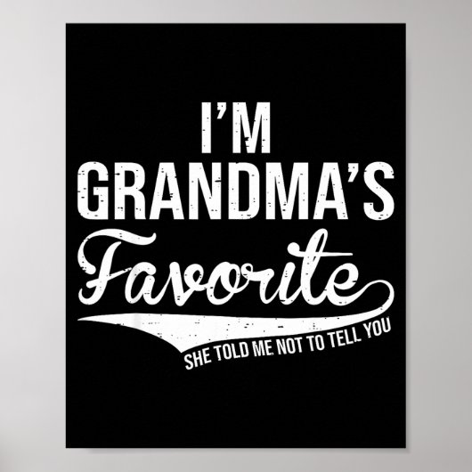 Funny Grandma's Favorite Grandson & Granddaugh Poster (Voorkant)