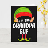 Funny Grandpa Elf Matching Family Group Pj Christm Kaart (Gele Bloem)