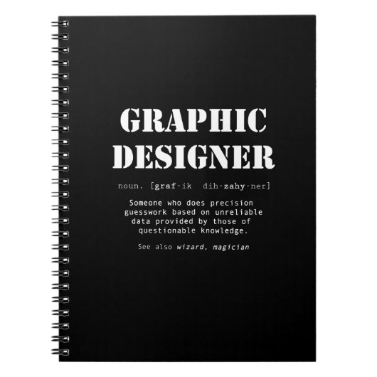 Funny Graphic Designer Dictionary Definition Gift Notitieboek (Voorkant)