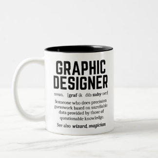 Funny Graphic Designer Dictionary Definition, Gift Tweekleurige Koffiemok