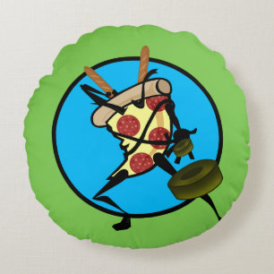FUNNY GRAPHIC NINJA PIZZA ROUND SIERKUSSEN ROND KUSSEN