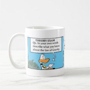 Funny Grativity Joke Cartoon Coffee Mok